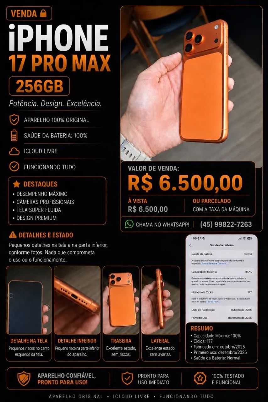 VENDO IPHONE 17 PRO MAX 256GB