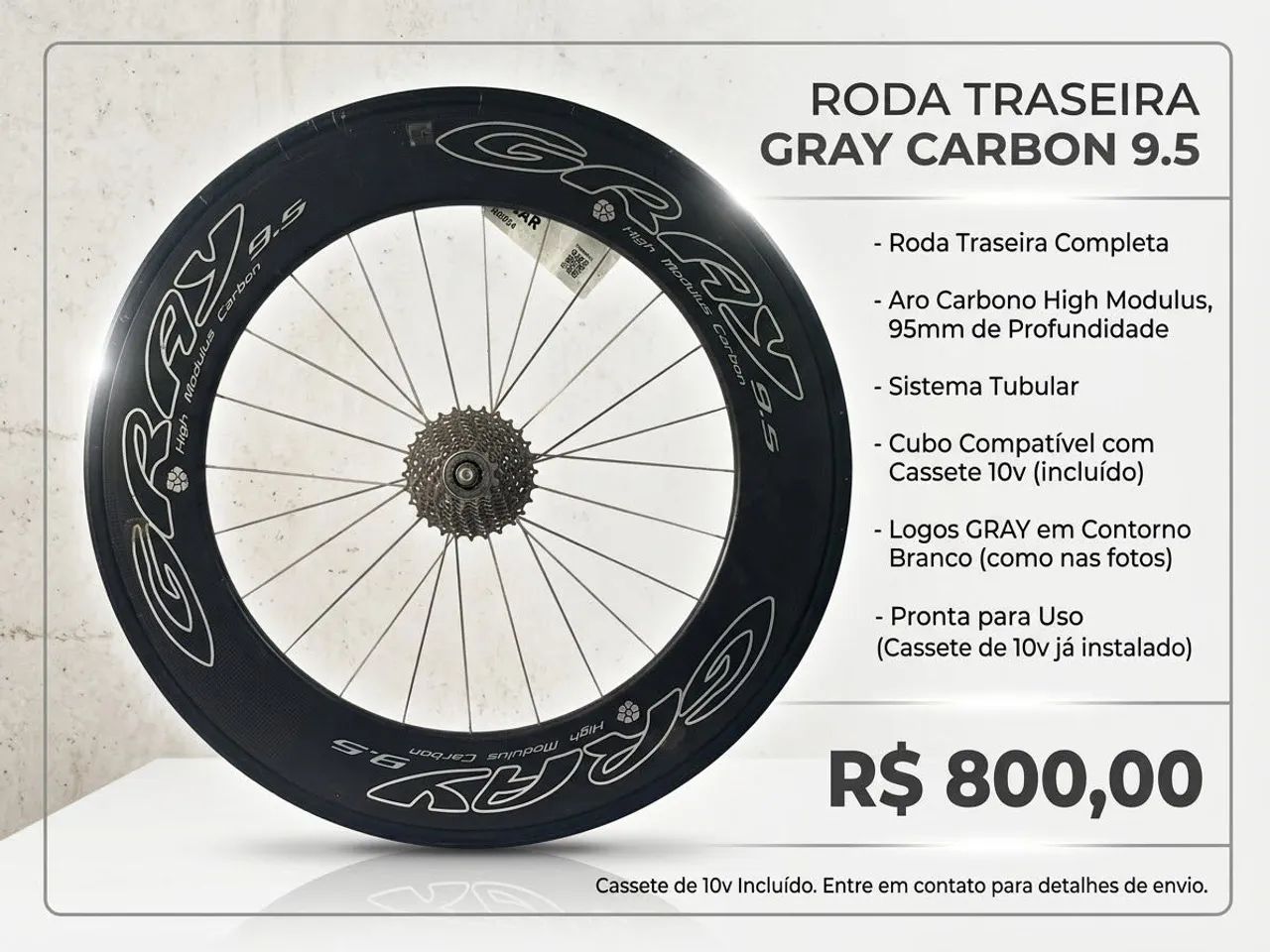 RODAS DE CARBONO 60 E 95MM - Foto 2