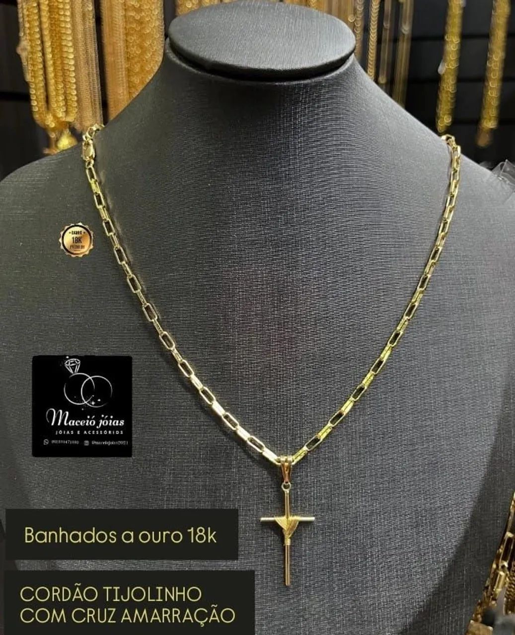 CORRENTES MASCULINAS BANHADAS A OURO 18KILATES  - Foto 4