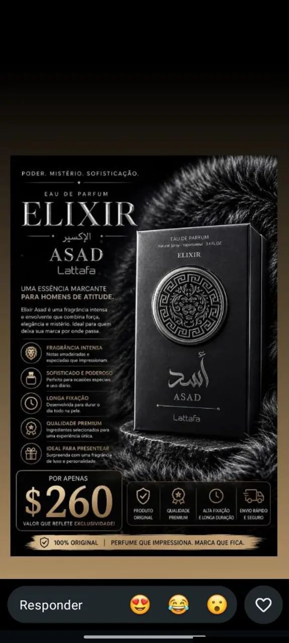 Perfume Árabe Asad Lataffa Elixir 