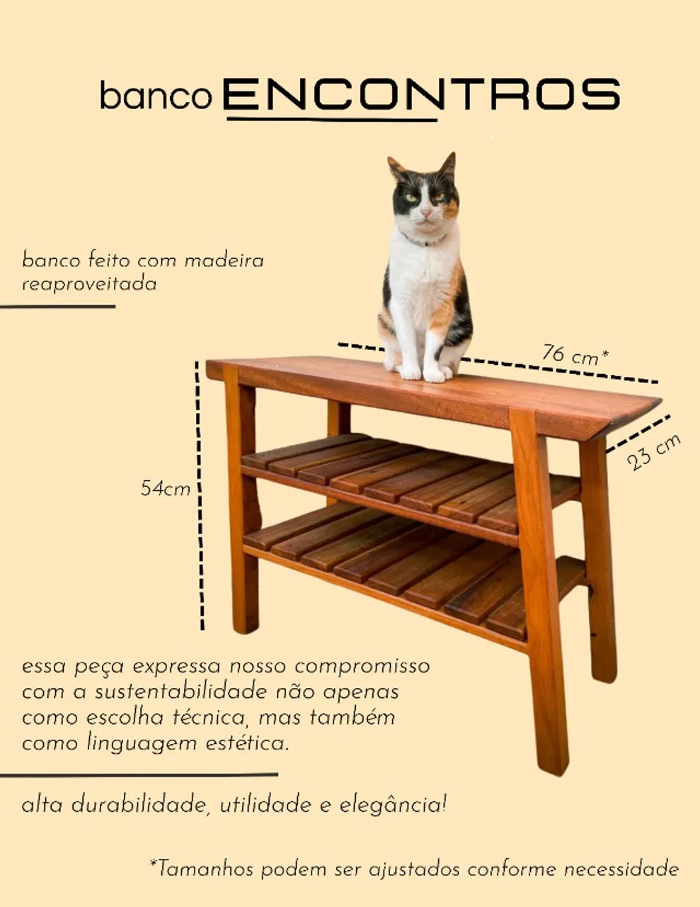 Banco artesanal 'Encontros'