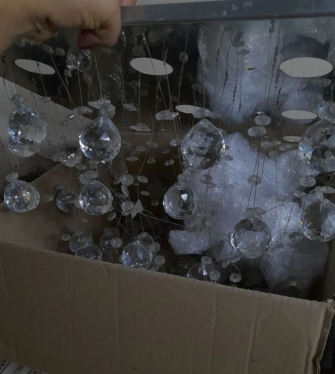 Lustre de Cristal Elegante 44x44 Cm com 9 Luminarias . - Foto 6