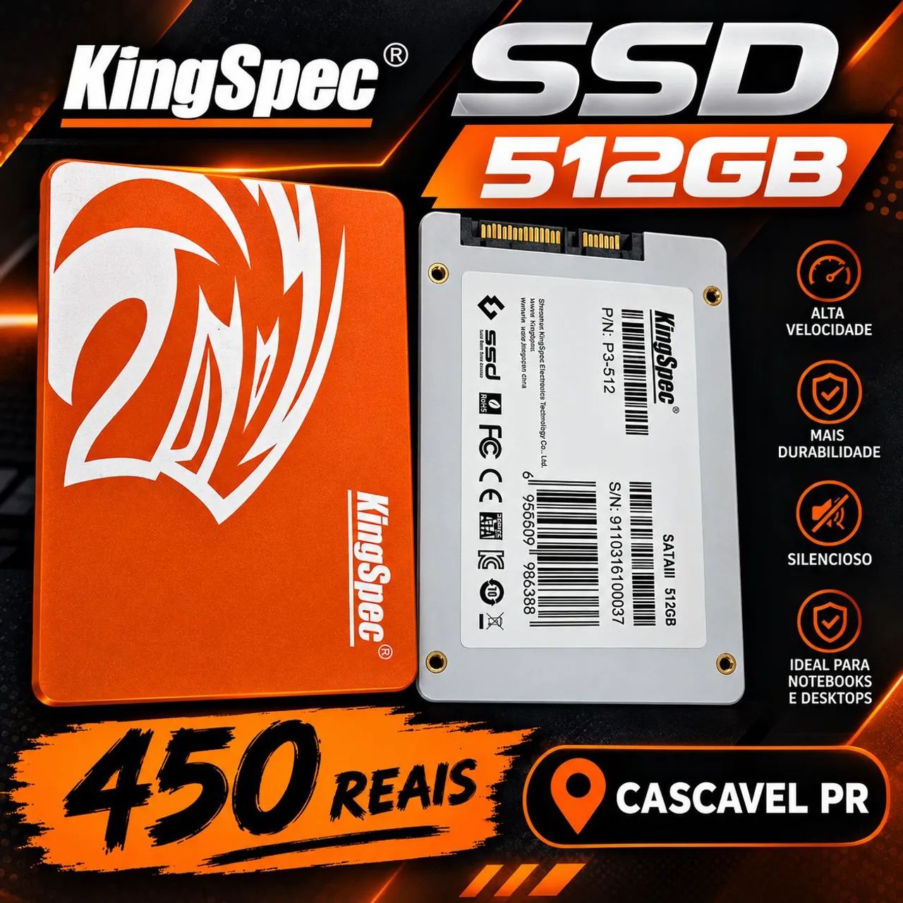 SSD Kingspec 512gb
