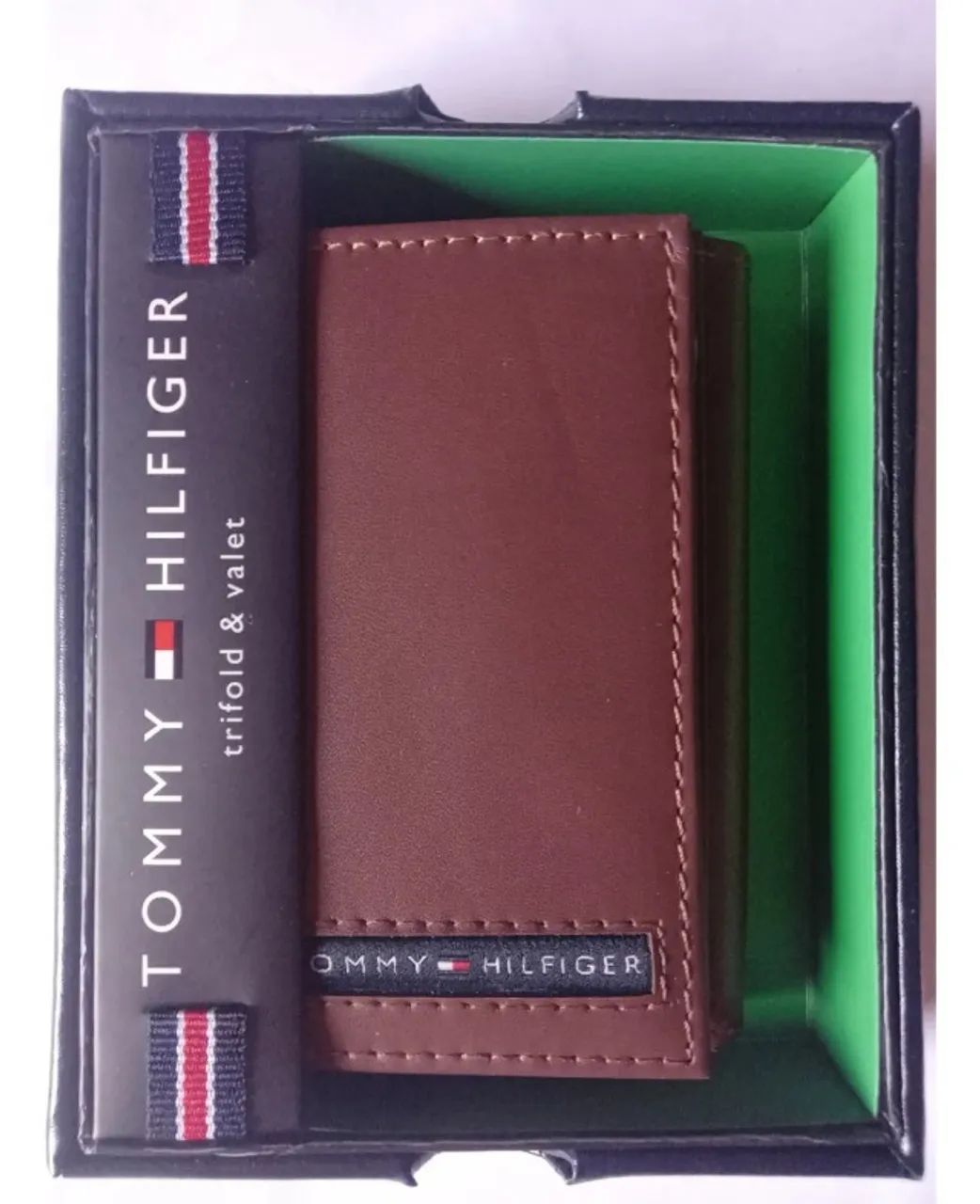 Carteira Tommy Hilfiger Leather Trifold Tan - Foto 4