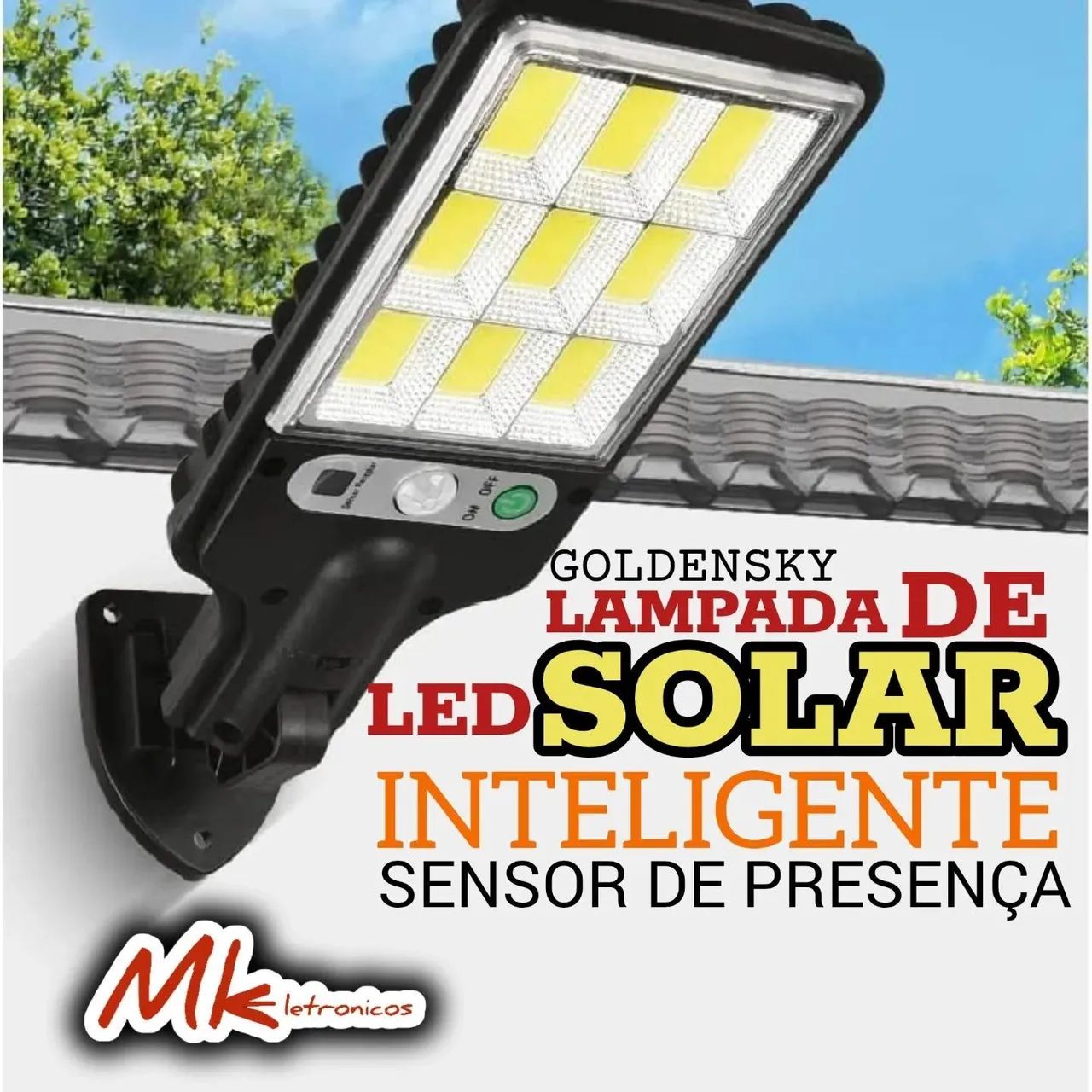 Lâmpada Solar LED Inteligente Sensor 