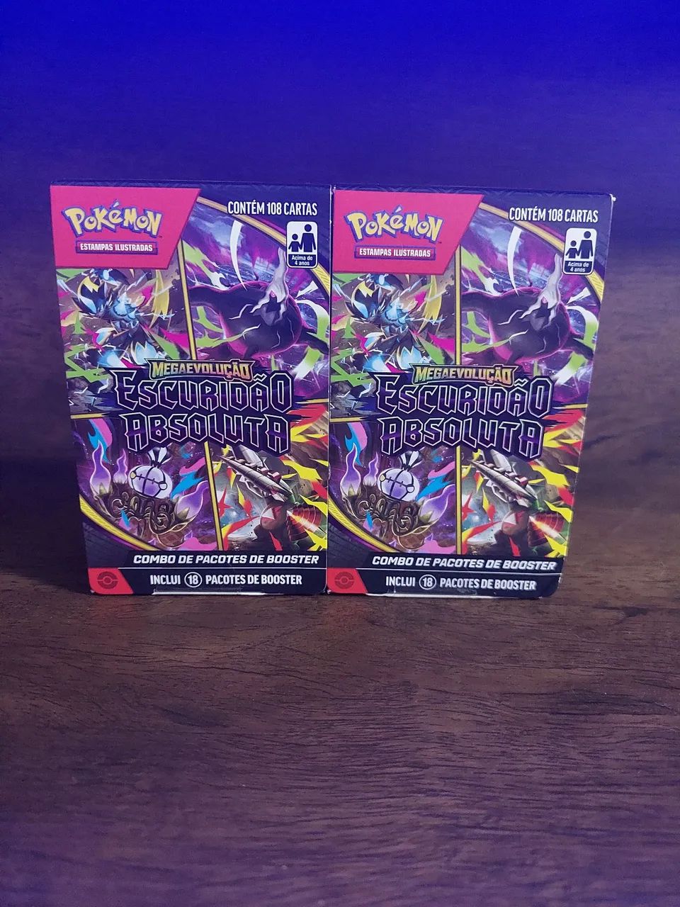 Combo de duas mini bbs/booster boxes copag pokémon escuridão absoluta com 18 pacotes cada - Foto 3