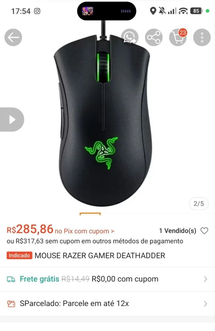 Mouse Gamer Razer Deathadder Chroma original