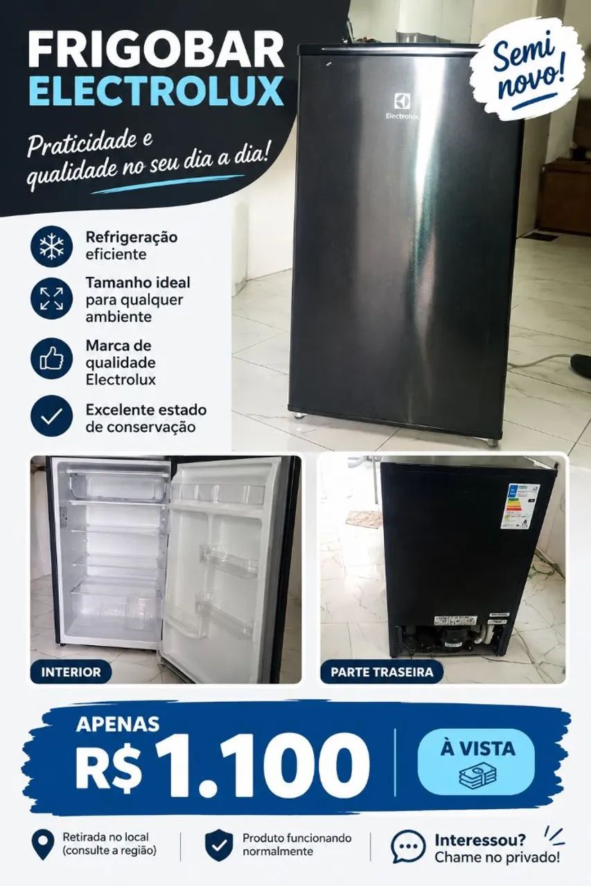 Vendo frigobar Eletrolux 