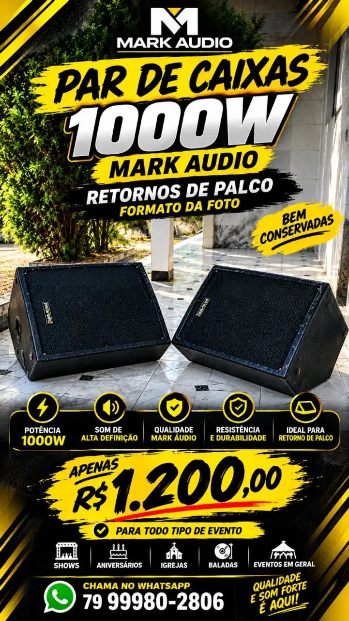 VENDO PAR DE CAIXAS MARK ÁUDIO 1000W - Foto 4