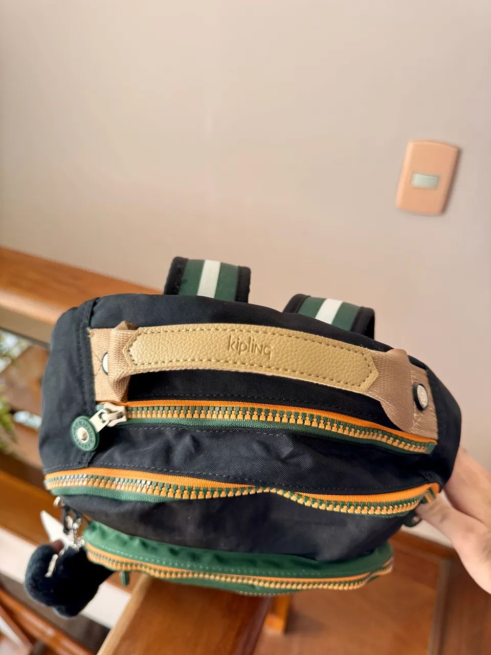 mochila Kipling Seoul Verde e preto - Foto 2