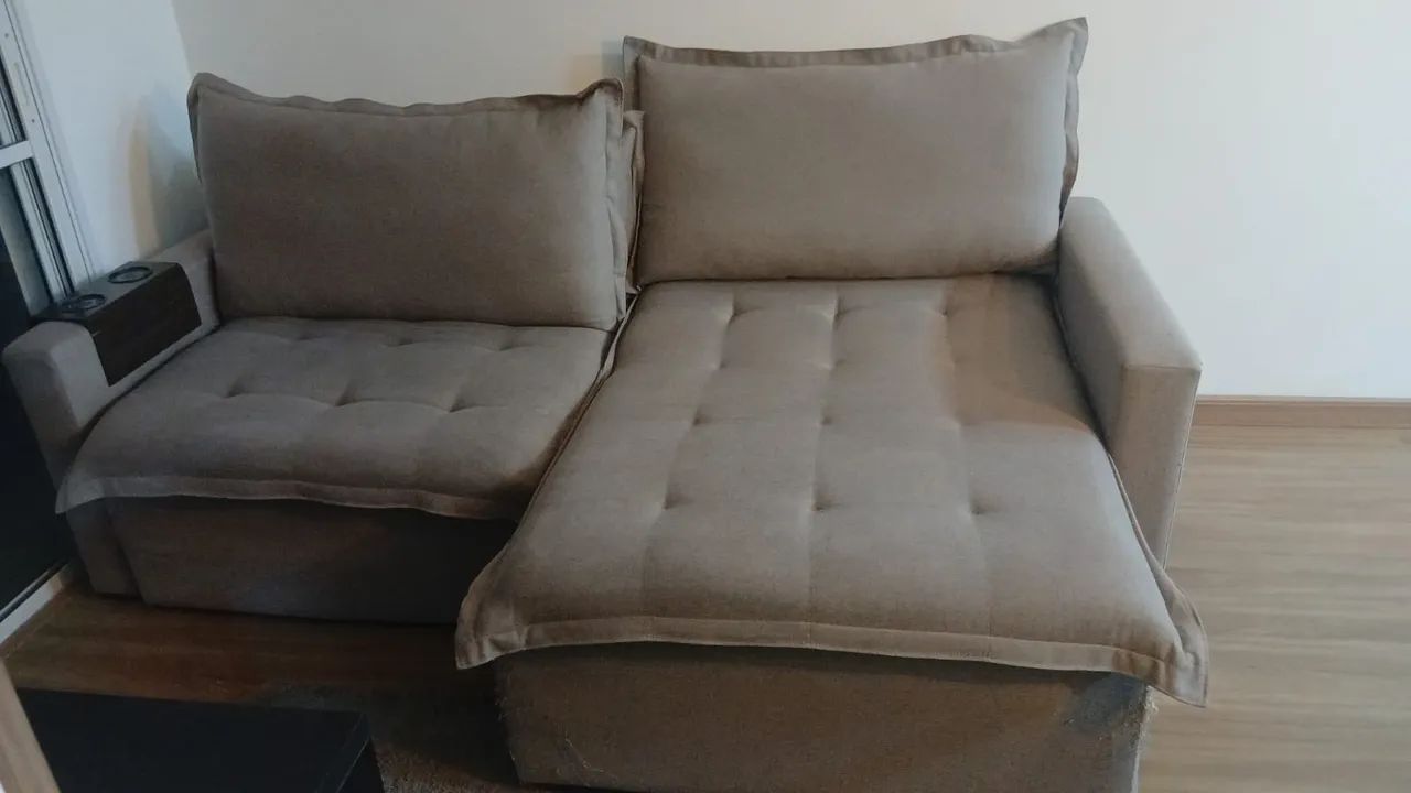 Sofá retrátil e reclinável 2.30 cinza  - Foto 4