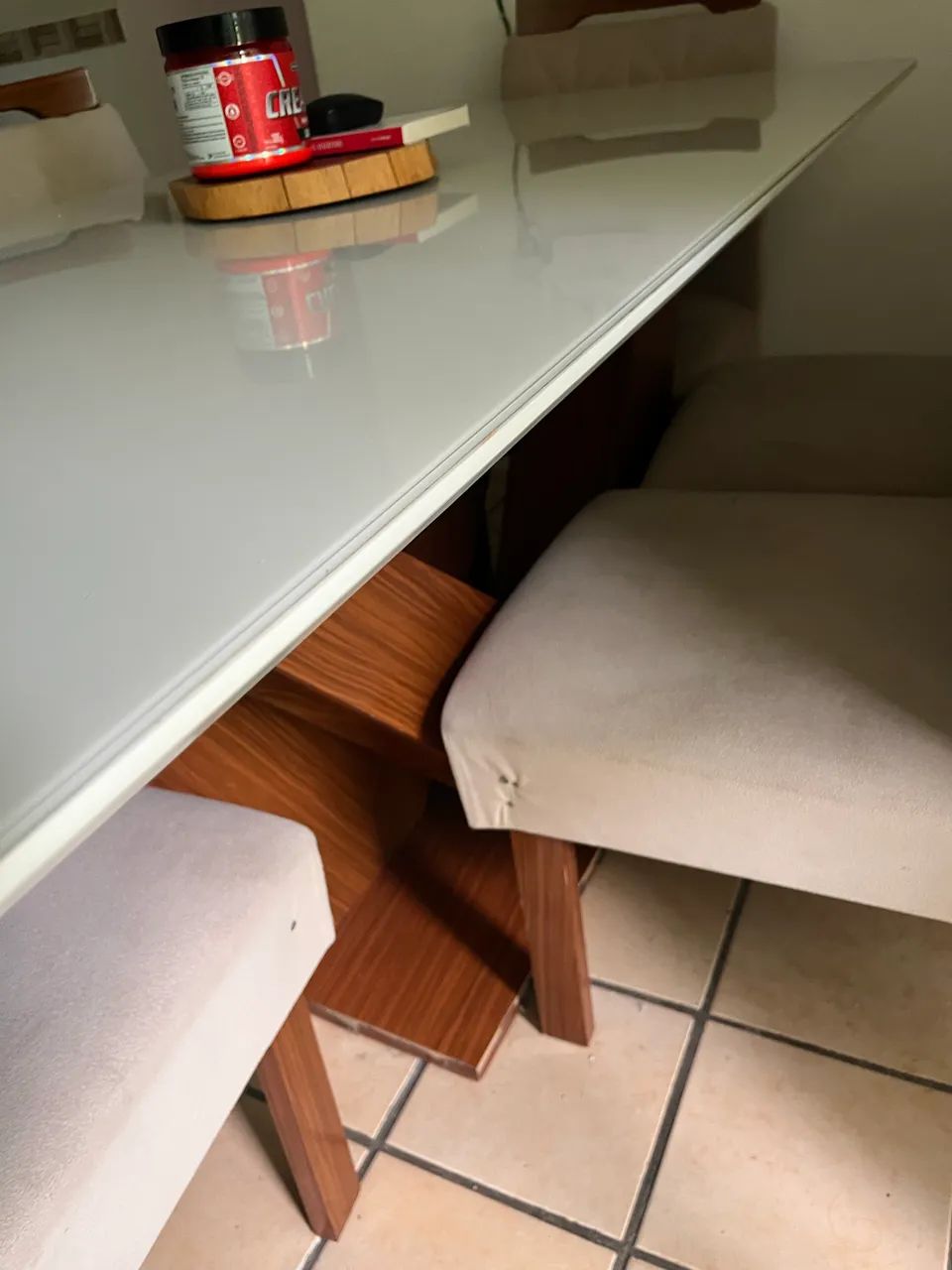Mesa 6 cadeiras com tampo de vidro  - Foto 2