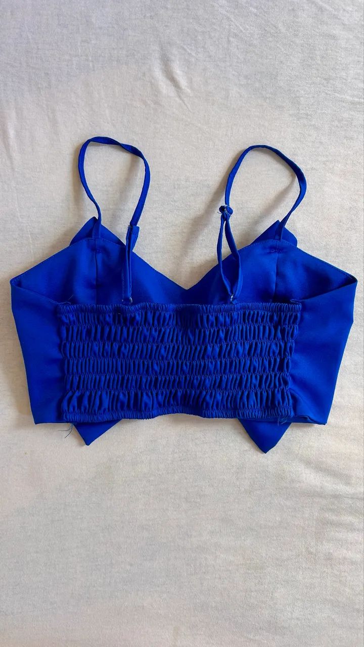 Cropped Laço Royal - Azul Royal - Foto 2