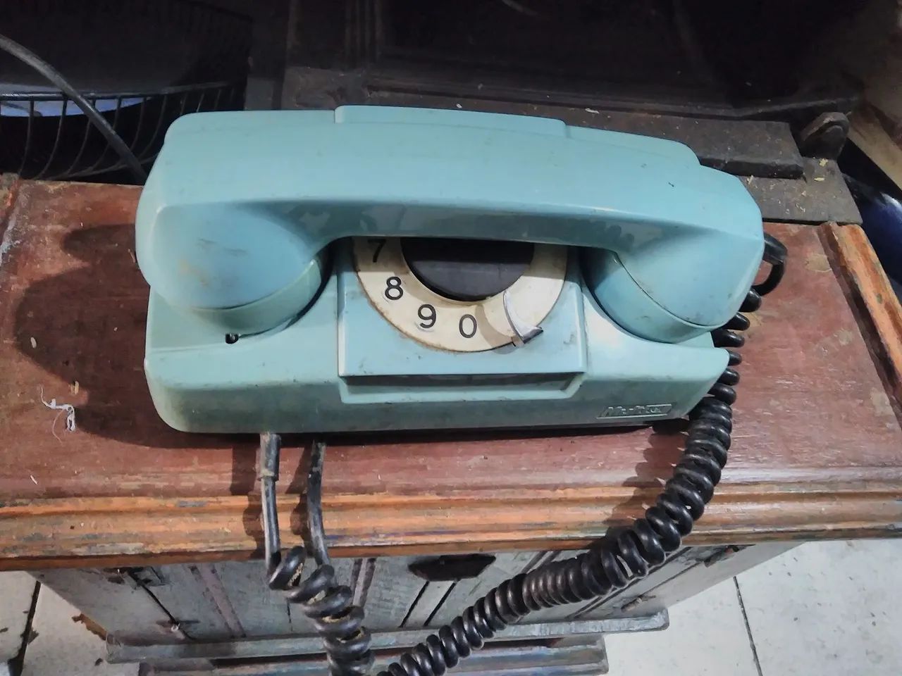 COLEÇÃO RARIDADES TELEFONE DE DISCO ANALÓGICO TELEBRÁS ANTIGO COR AZUL década de 70