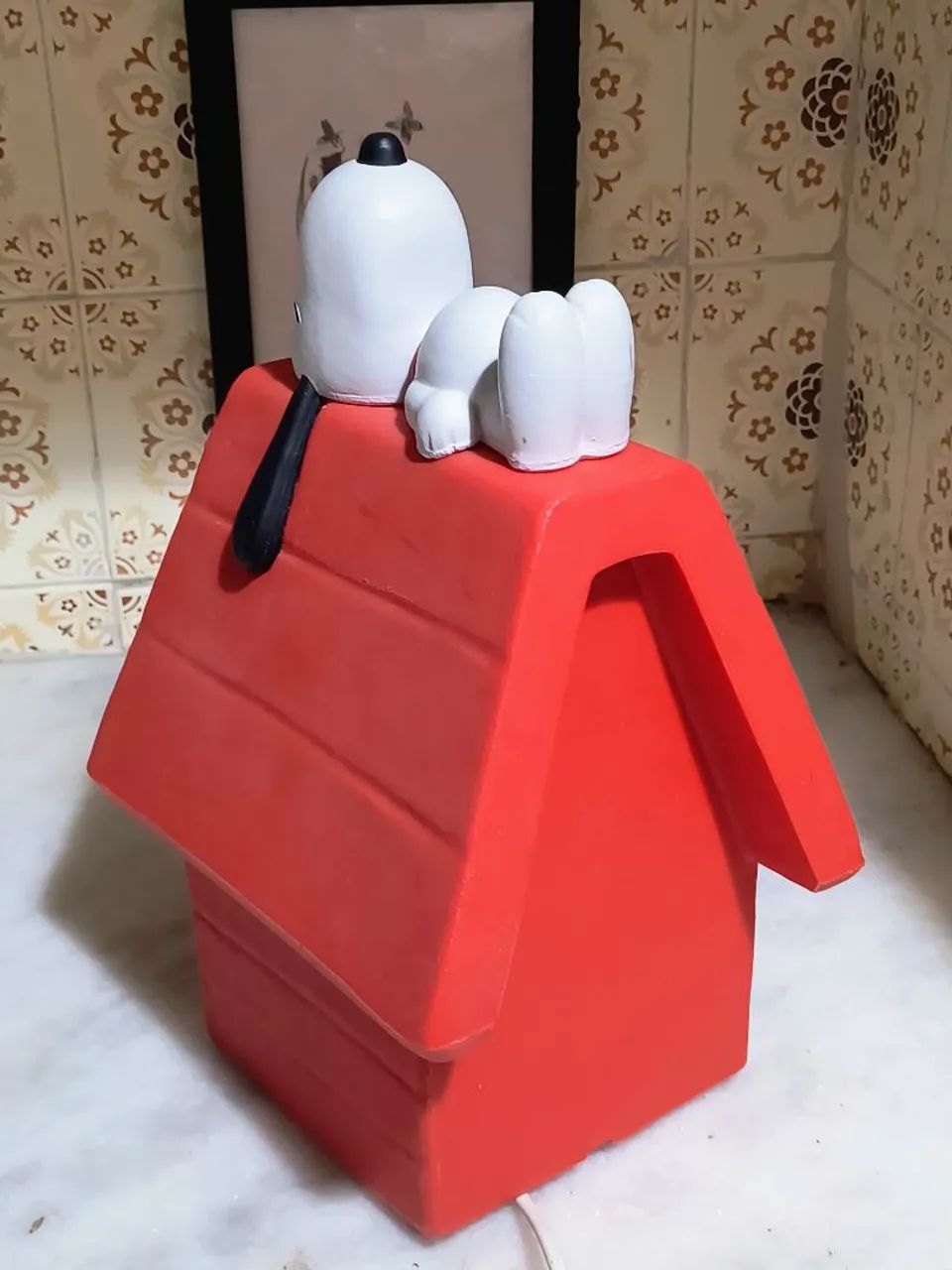 lindo abajur do snoopy colecionador funko pop casinha decoração luz lâmpada led vermelho - Foto 4