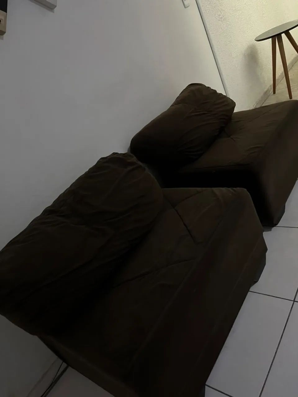 Par De Poltronas Módulo Suede Marrom Café Para Recepção/sala