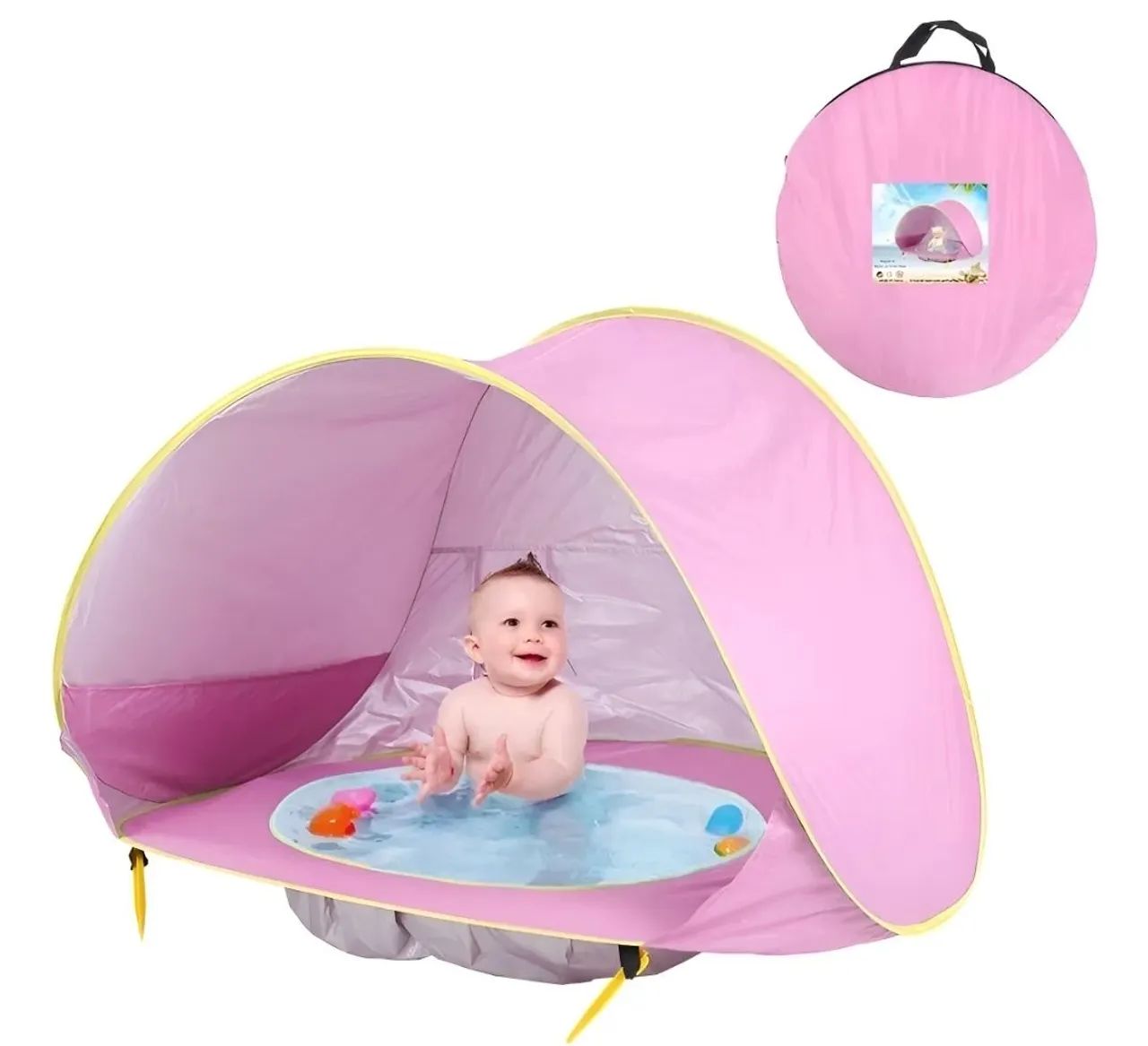 Tenda de praia para bebê na cor ROSA - Foto 2