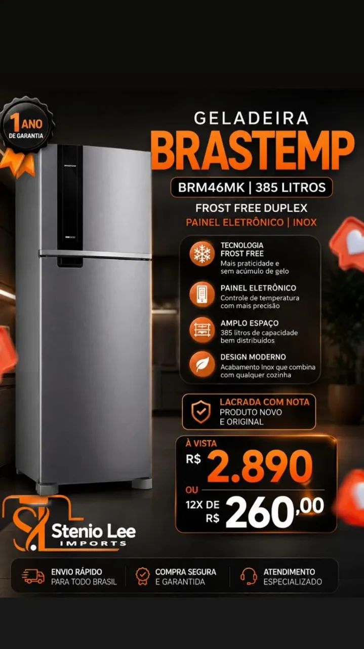 Geladeira Brastemp lacrada 