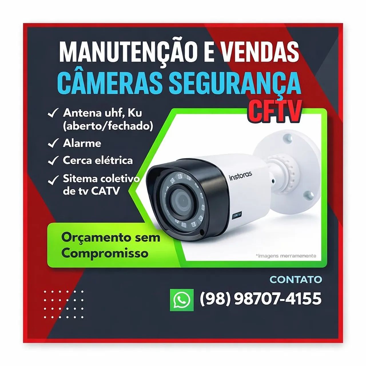 Manutenção de câmeras de segurança CFTV 