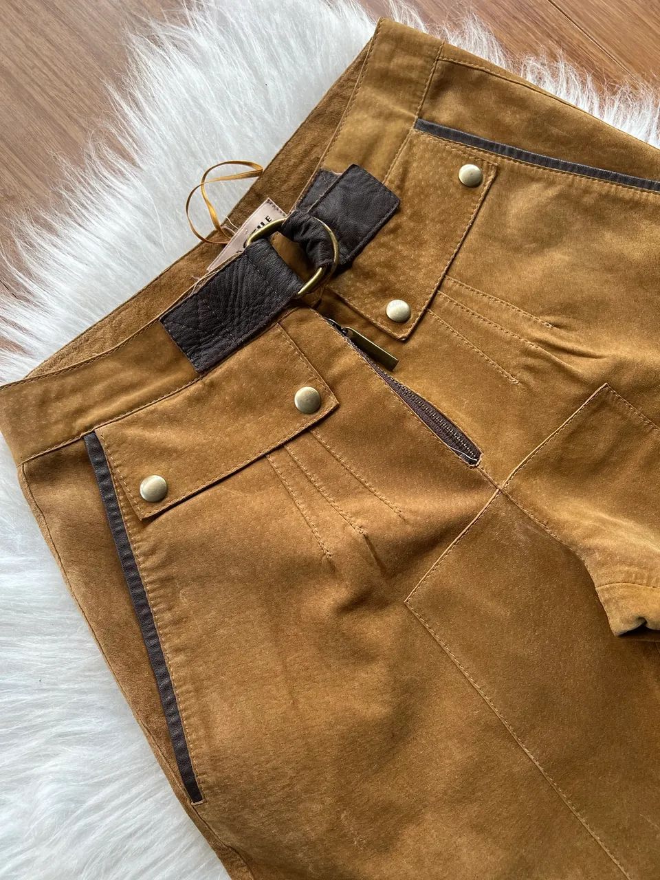 Calça de camurça em couro legítimo Tactile - Foto 2