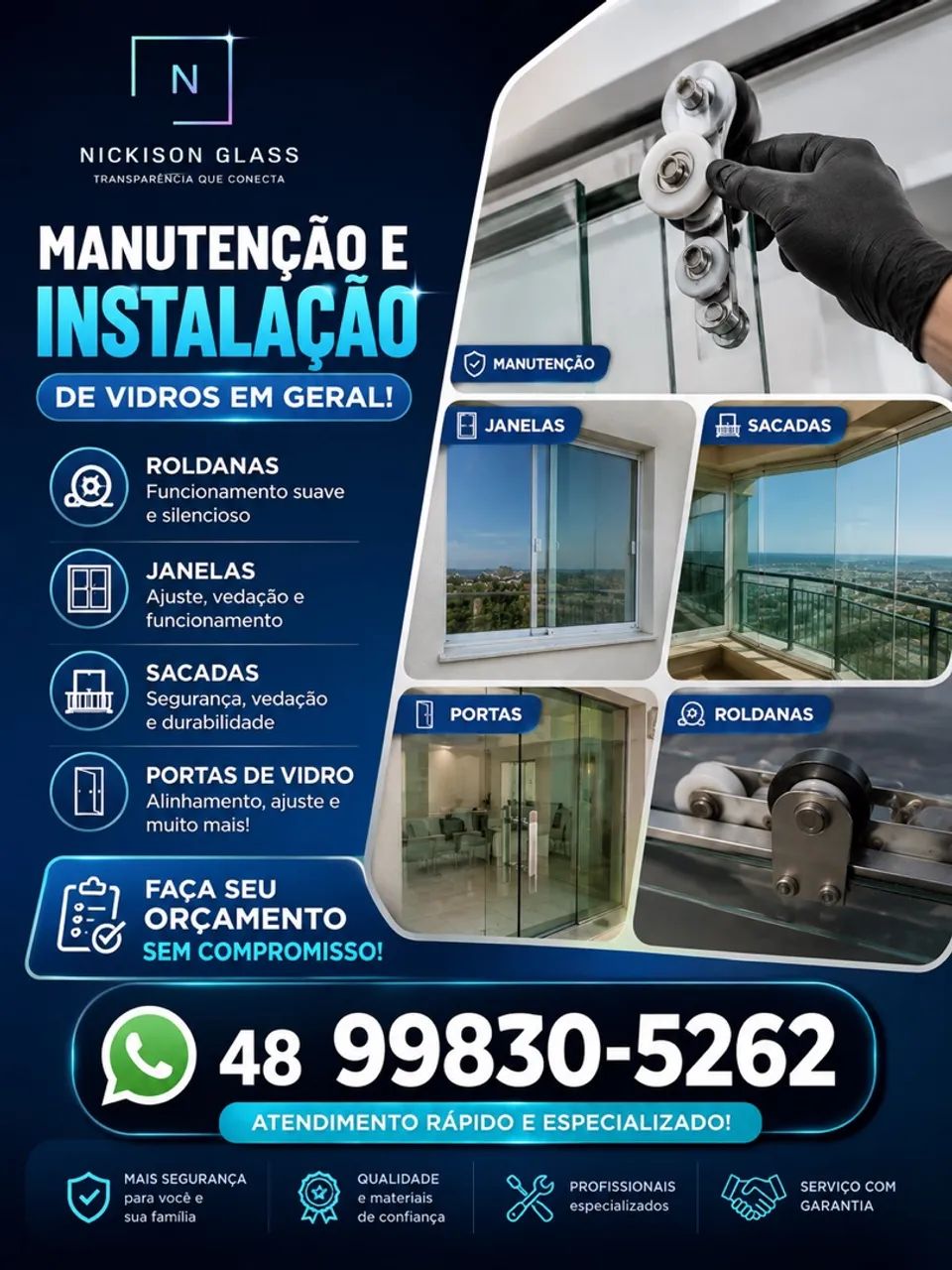 MANUTENÇÃO E INSTALAÇÃO DE VIDROS