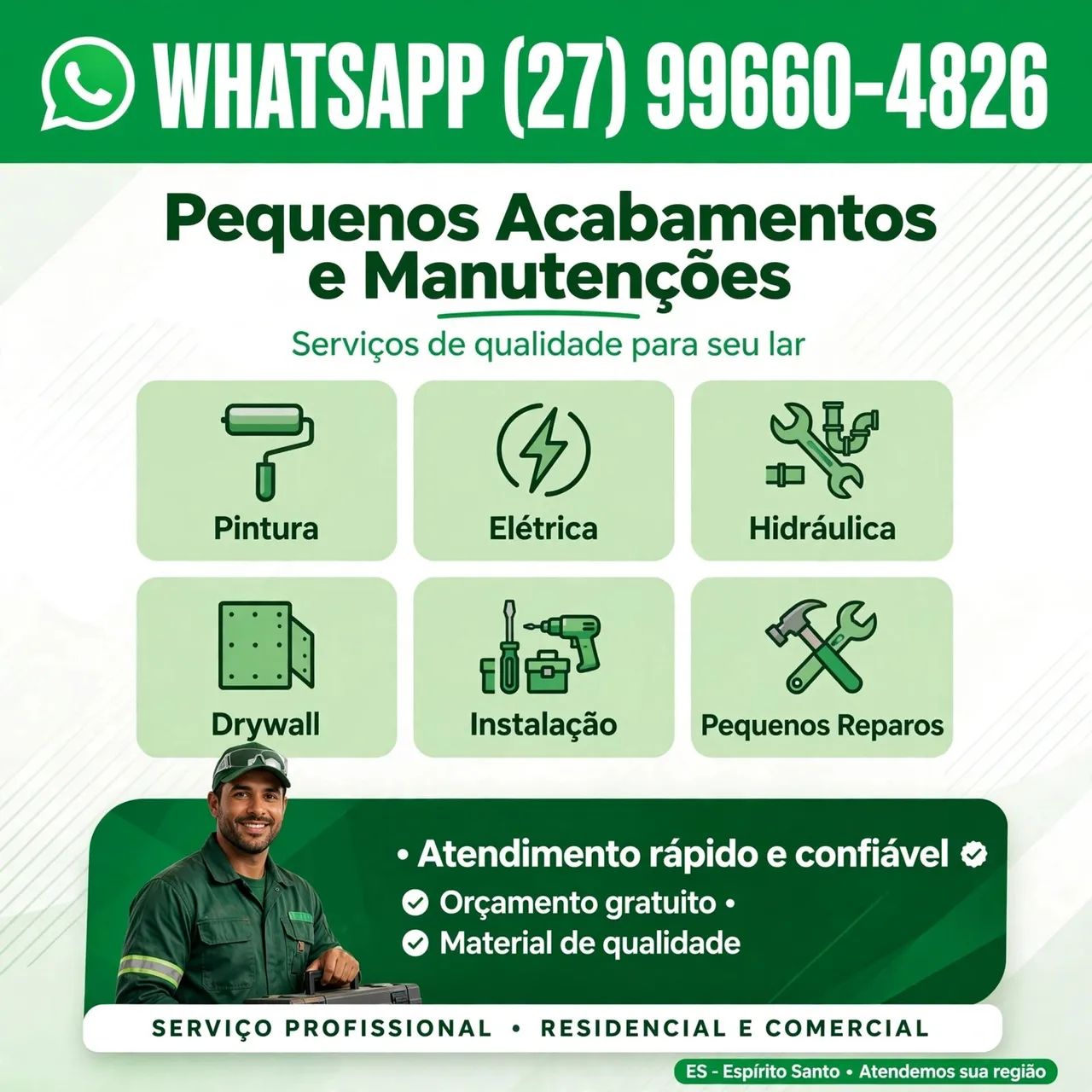 Manutenções, reformas e jardinagem etc
