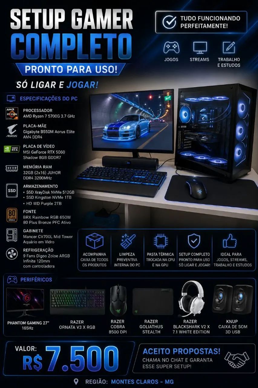 Setup Gamer profissional completo