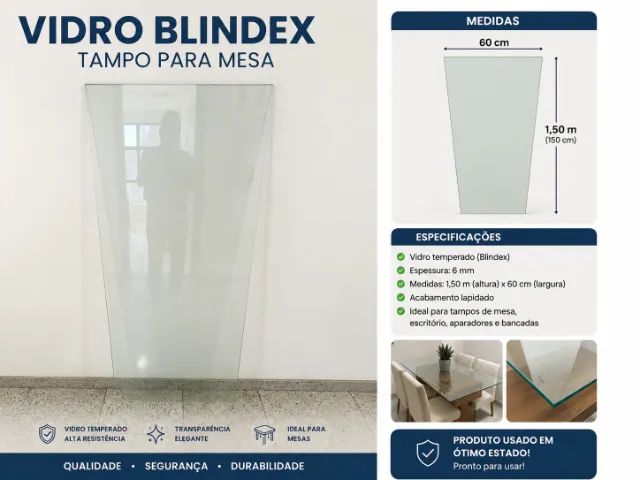 Blindex para Mesa de Escritório