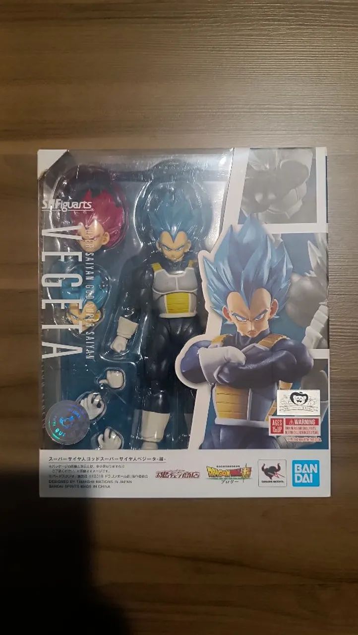 Vegeta god + BLUE SH Figuarts Bandai dragon ball super 