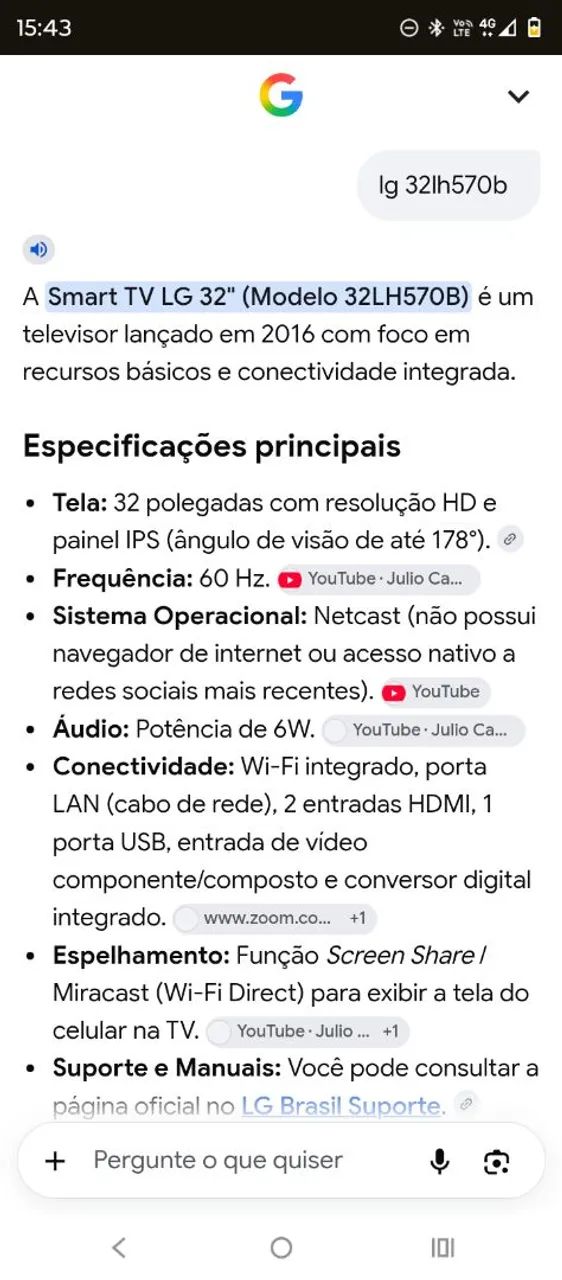 Tv 32 polegadas lg smart  - Foto 4