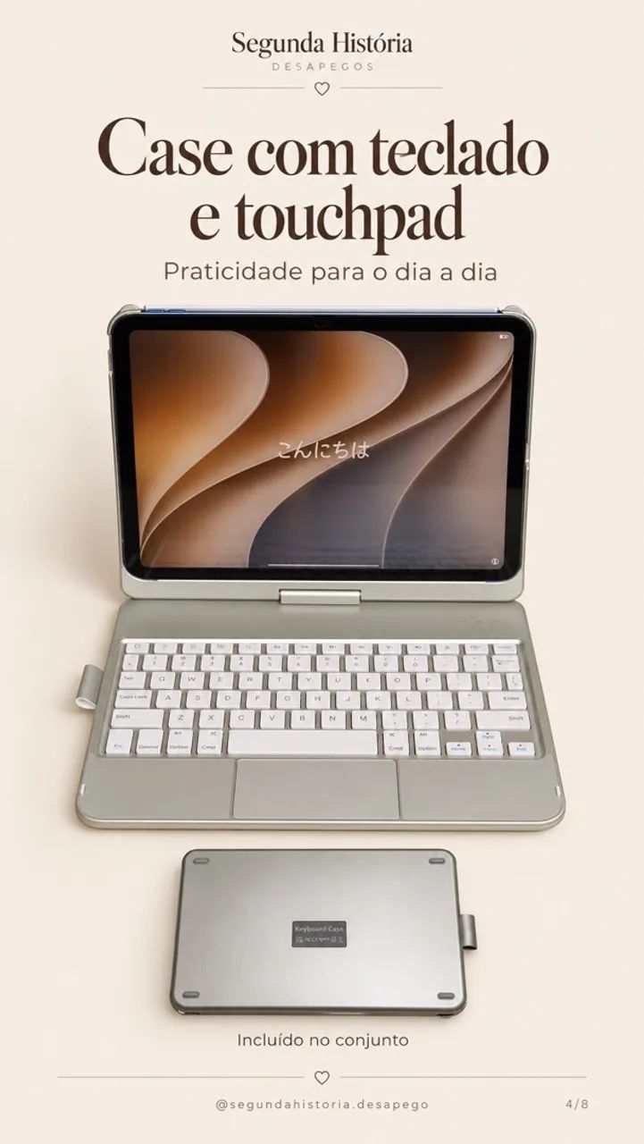 iPad A16 128 GB Wi-Fi azul + caneta + case com teclado e touchpad - Foto 4
