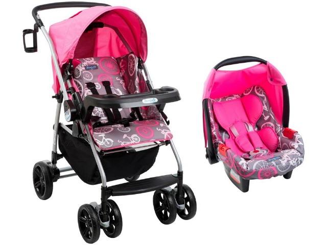 Carrinho de Bebê Passeio Burigotto Travel System - AT6 K Reclinável 4 posições com Bebê Co