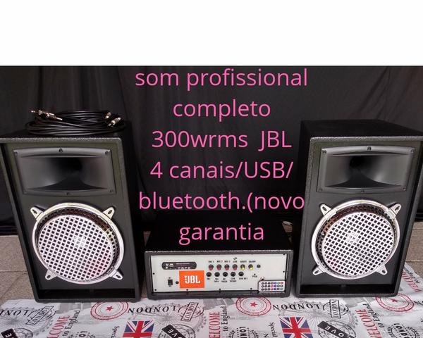 Som profissional completo 300 WRMS JBL10" TITÂNIUM/USB/bluetooth (garantia e bom preço!)
