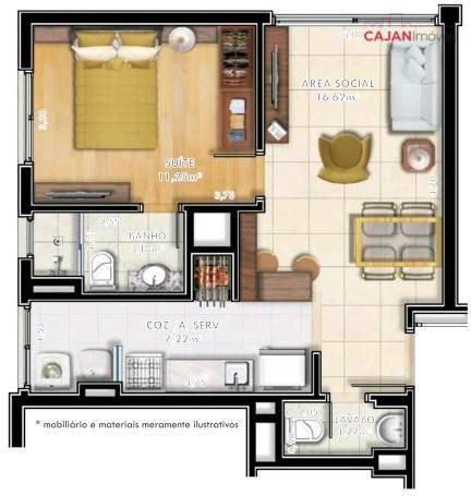 Apartamento de 1 suíte com vaga de garagem no bairro Passo da Areia - Foto 7