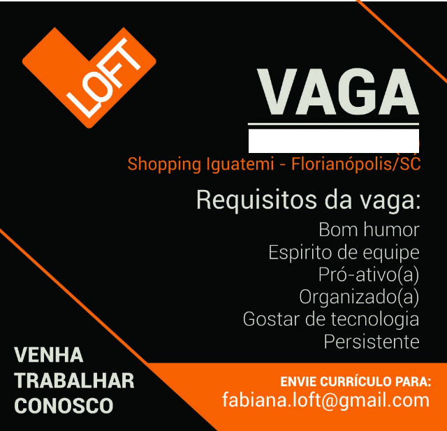 Vendedor shopping - Loft Iguatemi Florianópolis