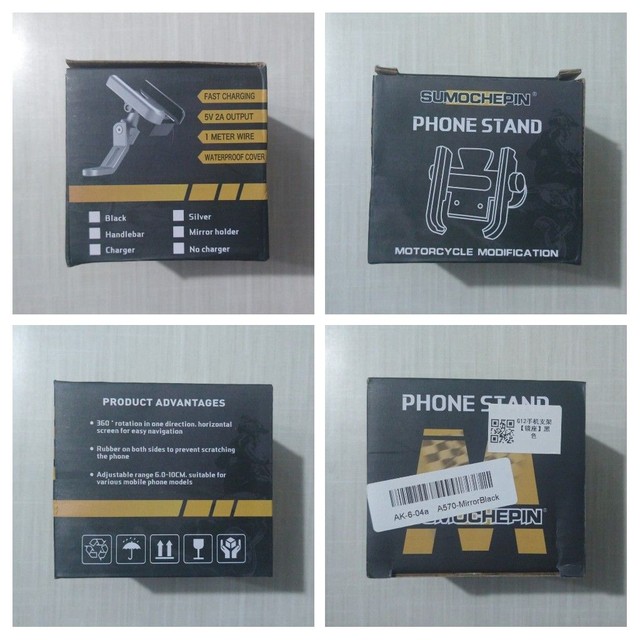 Suporte celular/smartphone moto 360° graus 100% alumínio - Foto 5