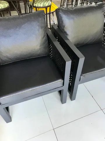 2 Poltronas Area Externa em Alumínio e Corda Náutica com Estofado - Foto 4