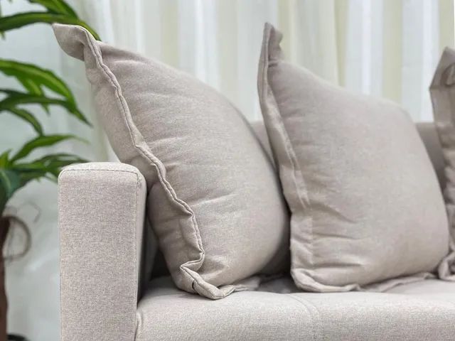 Sofá Cama Casal  2.10m - Bege Linho l8 Molas Bonnel  - Foto 4