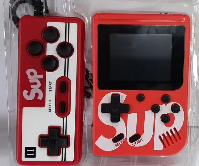 Mini jogo de vídeo portátil sup c/400 jogos + 1 controle para 2 jogadores  console cor aleatória