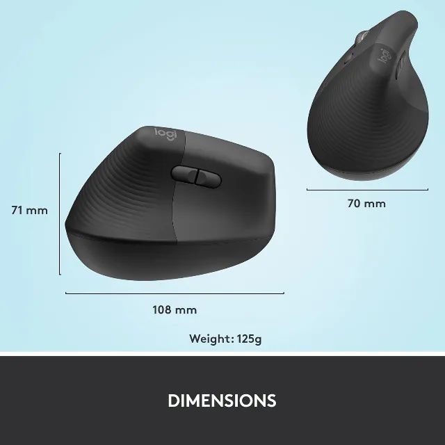Mouse Sem Fio Para Canhotos Logitech Lift Left Vertical Com Design Ergonômico, Bluetooth - Foto 2