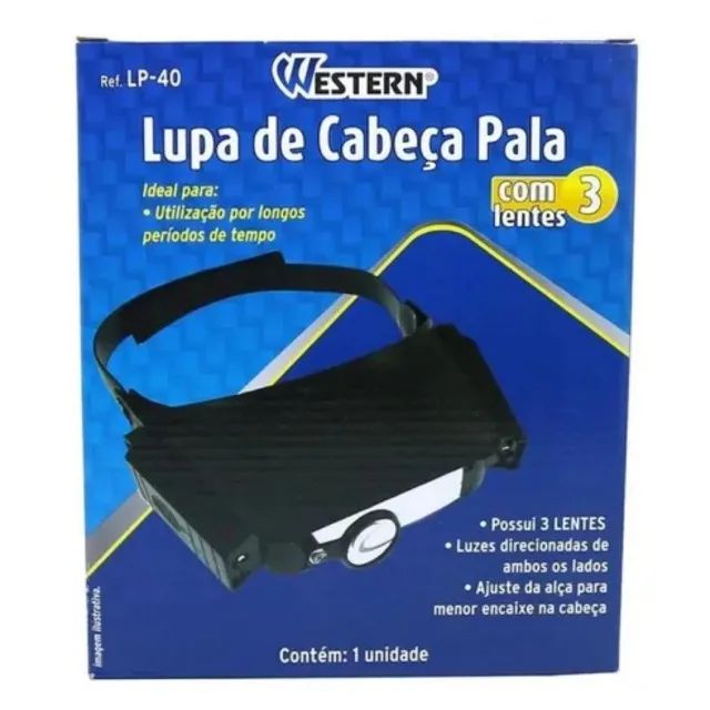 Lupa De Cabeça Pala Com 3 Lentes Western Lp-40 - Foto 3