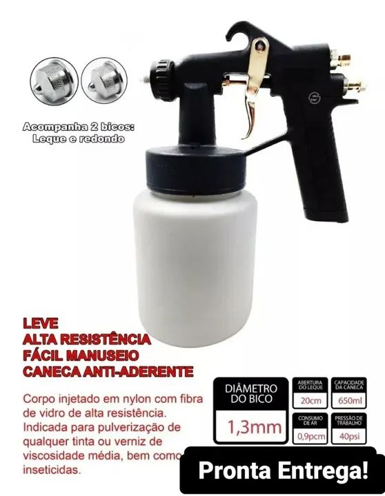 Pistol Pulverizador de Pintura - Ar Direto - Pronta Entrega - Foto 2