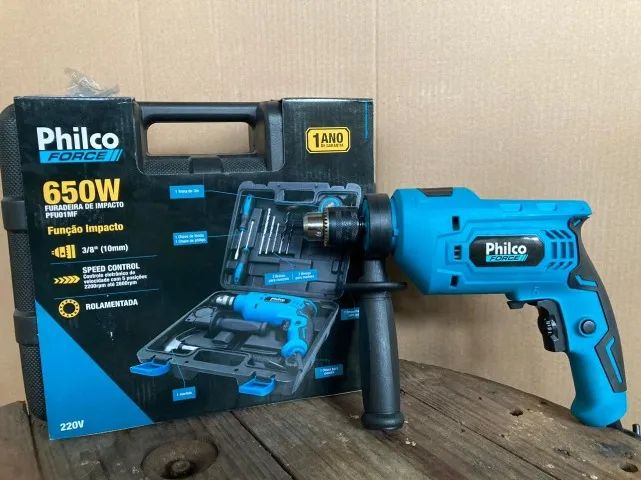 Furadeira Philco Force 650W 10mm com Maleta e 11 Peças - Foto 5