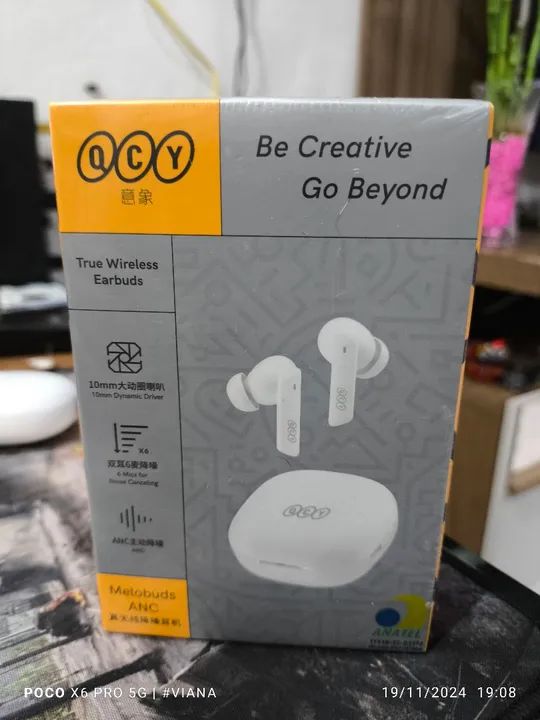 Fones de Ouvido Bluetooth QCY Metobuds ANC - Novos