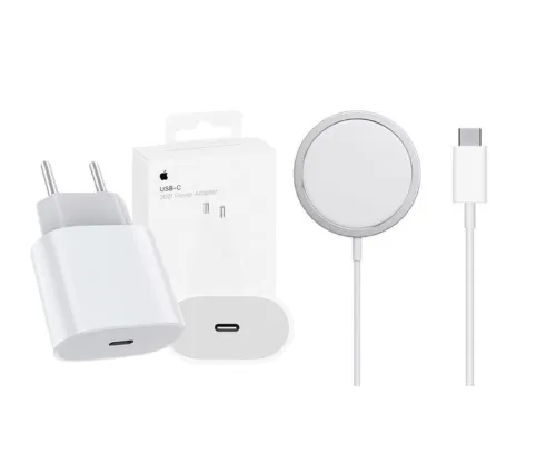 Carregador por indução + Fonte turbo usb-C 20W
