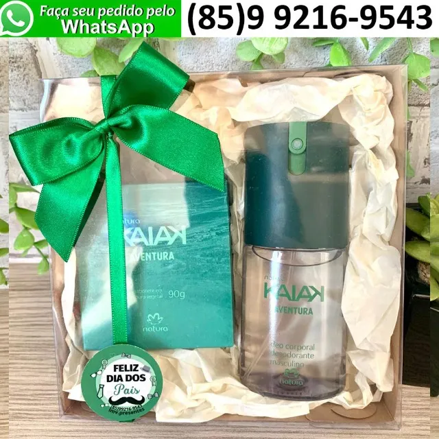 Kit Presente Dia dos Pais Perfume Deo Corporal Kaiak Aventura 100ml + Sabonete Natura