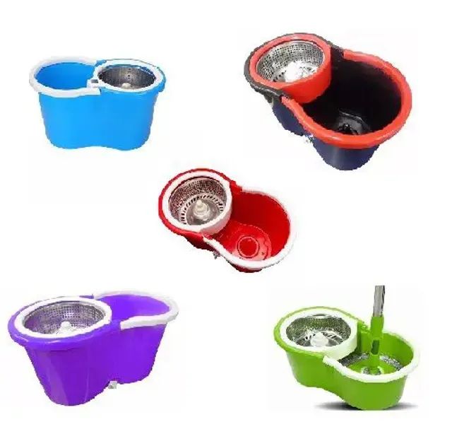 Balde Com Esfregao Mop 16l Aço Inox Ck01 23cmx25cmx44cmhao -vermelho - Foto 4