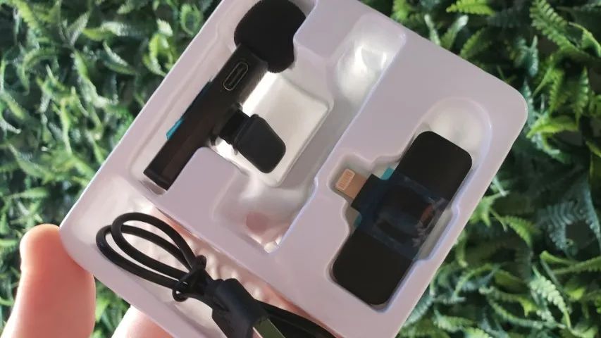 Microfone Iphone IOS sem fio Lapela recarregável - Foto 2