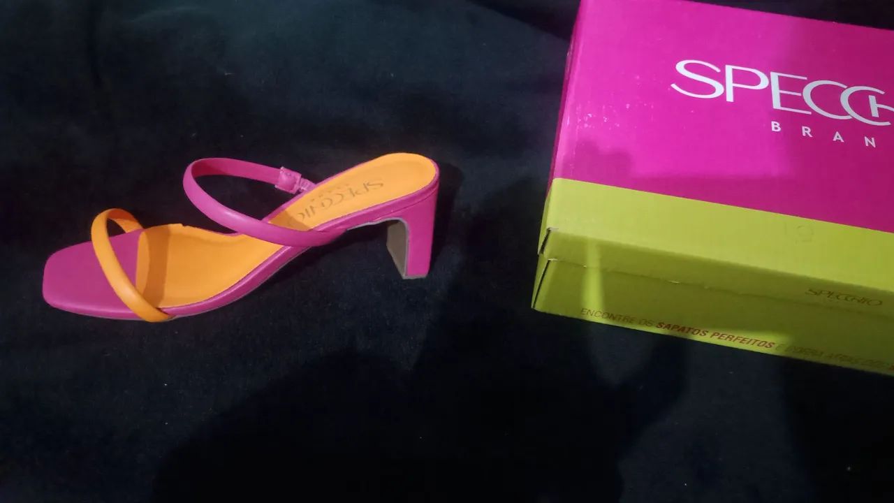 Sandália Salto Specchio Tangerine Cherry 