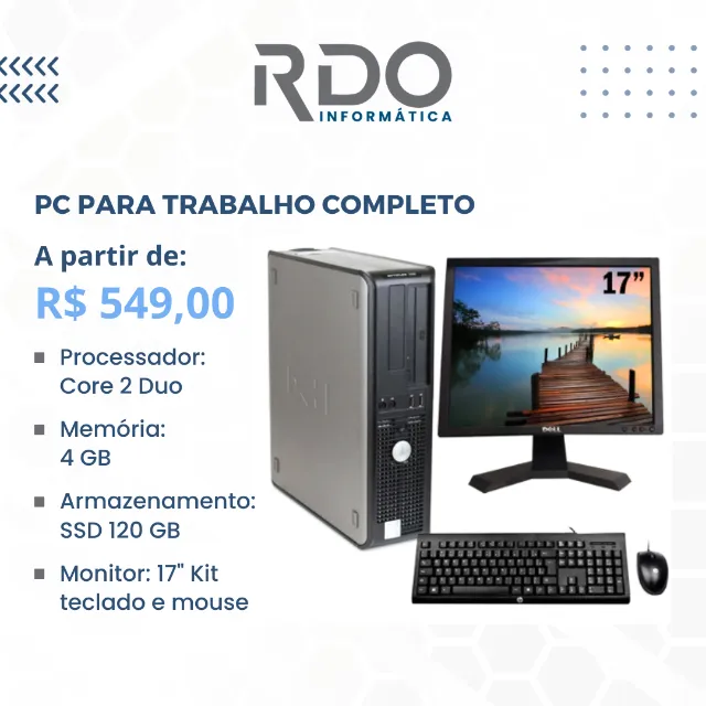 PC Completo Core2Duo (Dell - HP - Lenovo - STI)